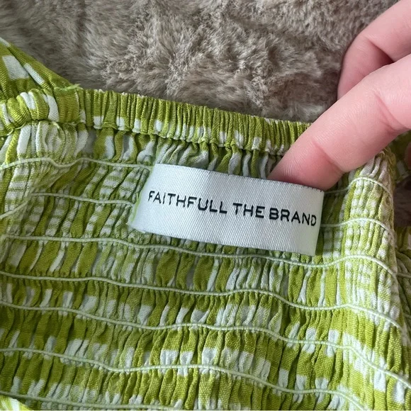 Faithfull the brand green gingham dress - Picture 3 of 4